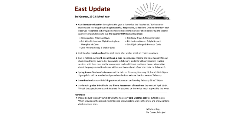East Update