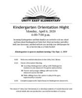Kindergarten Orientation Night