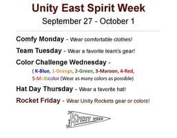Unity East Spirit Week